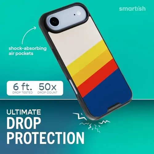 Smartish® iPhone Air MagSafe Case - Gripmunk Magnitli Yupqa G'ilof [Yengil + Himoyalovchi] Apple iPhone Air uchun Mikrotola astarlik Yupqa Tutqichli G'ilof - Striped Up - SMARTISH (1)