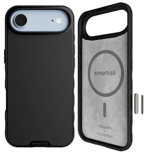 Smartish® iPhone Air MagSafe Case - Gripmunk w/Camera Control Protection, Magnetic Slim Case [Lightweight + Protective] Thin Grip w/Microfiber Lining for iPhone Air - Black Tie Affair 