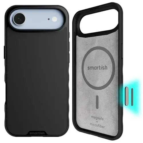 Smartish® iPhone Air MagSafe Case - Gripmunk w/Camera Control Protection, Magnetic Slim Case [Lightweight + Protective] Thin Grip w/Microfiber Lining for iPhone Air - Black Tie Affair 