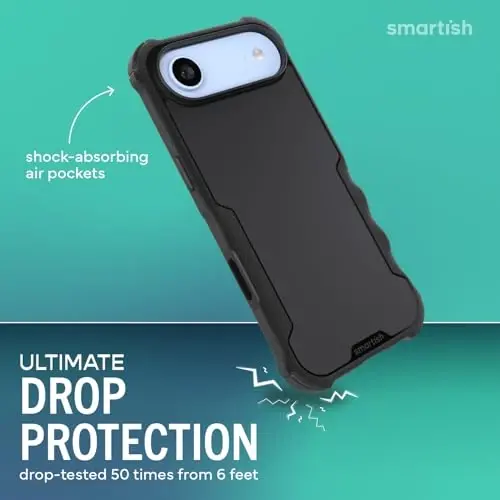 Smartish® iPhone Air MagSafe Case - Gripzilla Protective Magnetic Case for Men [Rugged + Tough] Military Grade Heavy Duty Grip Armor - Drop Tested for iPhone Air - Black Tie Affair - 2