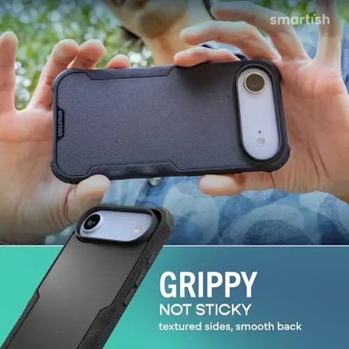 Smartish® iPhone Air MagSafe Case - Gripzilla Protective Magnetic Case for Men [Rugged + Tough] Military Grade Heavy Duty Grip Armor - Drop Tested for iPhone Air - Black Tie Affair - 4