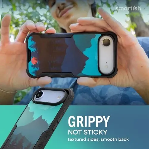 Smartish® iPhone Air MagSafe Case - Gripzilla Protective Magnetic Case for Men [Rugged + Tough] Military Grade Heavy Duty Grip Armor - Drop Tested for iPhone Air - Moving Mountains - 4