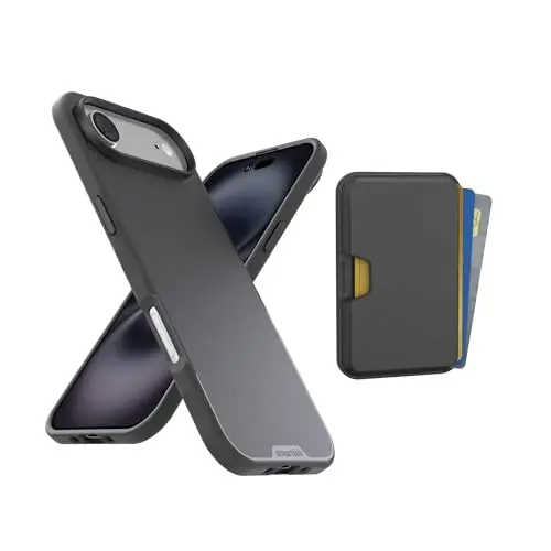 Smartish® iPhone Air MagSafe Case + MagSafe Wallet - Magnetic Slim Case - Thin Grip Cover with Detachable Wallet - Magnetic Card Holder for Apple iPhone Air - Black Tie Affair - 1