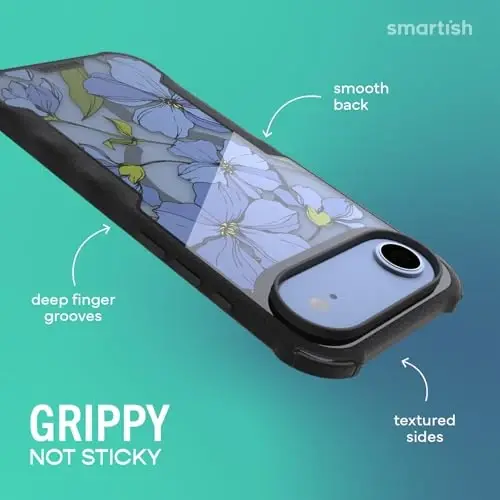 Smartish® iPhone Air MagSafe Case - Gripzilla Protective Magnetic Case for Men [Rugged + Tough] Military Grade Heavy Duty Grip Armor - Drop Tested for Apple iPhone Air - Blue Blossoms - SMARTISH