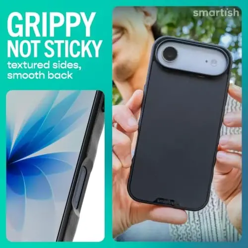 Smartish® iPhone Air MagSafe Case - Gripmunk Magnetic Slim Case [Lightweight + Protective] Thin Grip Cover with Microfiber Lining for Apple iPhone Air - Black Tie Affair - 3