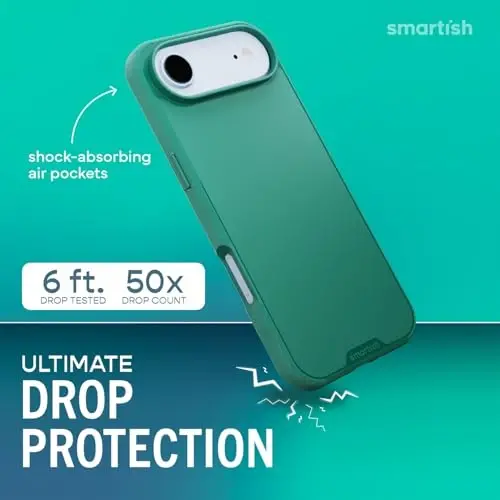 Smartish® iPhone Air MagSafe G'ilofi - Gripmunk Magnitli Yupqa G'ilof [Yengil + Himoyalovchi] Apple iPhone Air uchun mikrotolali astarli yupqa tutqichli g'ilof - So Jaded - 5