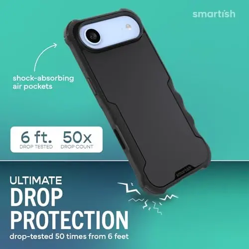 Smartish® iPhone Air MagSafe Kılıf - Erkekler için Gripzilla Koruyucu Manyetik Kılıf [Sağlam + Dayanıklı] Askeri Sınıf Ağır Hizmet Tipi Kavrama Zırhı - iPhone Air için Düşmeye Karşı Test Edilmiş - Black Tie Affair - SMARTISH (1)