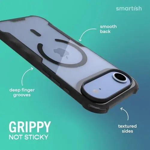 Smartish® iPhone Air MagSafe Case - Gripzilla Protective Magnetic Case for Men [Rugged + Tough] Military Grade Heavy Duty Grip Armor - Drop Tested for Apple iPhone Air - Clearly Black 