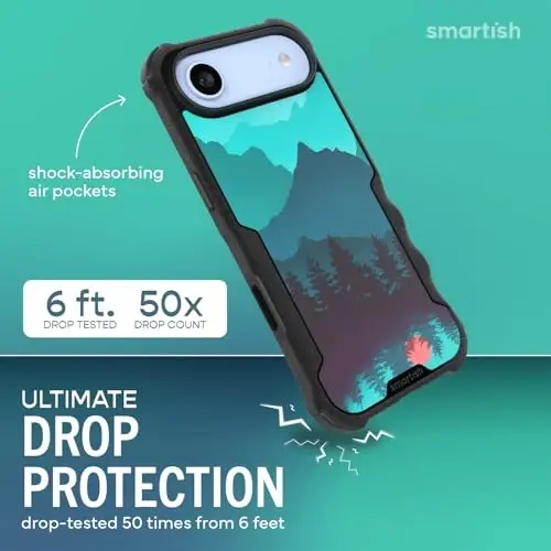 Smartish® iPhone Air MagSafe Case - Gripzilla Protective Magnetic Case for Men [Rugged + Tough] Military Grade Heavy Duty Grip Armor - Drop Tested for iPhone Air - Moving Mountains 