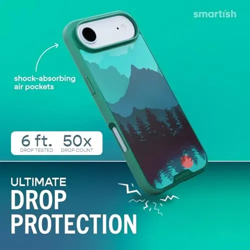 Smartish® iPhone Air MagSafe Kılıf - Gripmunk Manyetik İnce Kılıf [Hafif + Koruyucu] Apple iPhone Air için Mikrofiber Astarlı İnce Kavrama Kılıfı - Moving Mountains - 5