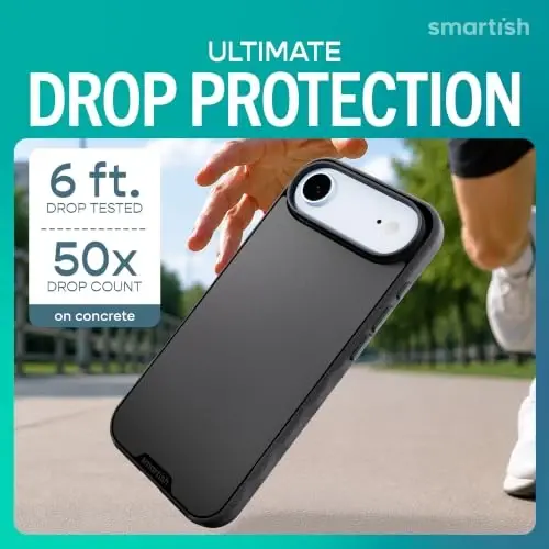 Smartish® iPhone Air MagSafe Case - Gripmunk Magnetic Slim Case [Lightweight + Protective] Thin Grip Cover with Microfiber Lining for Apple iPhone Air - Black Tie Affair - 1