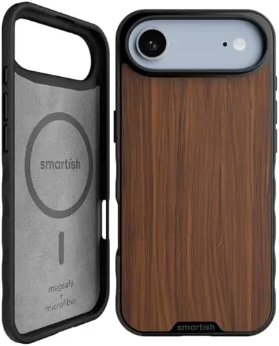 Smartish® iPhone Air MagSafe Kılıf - Gripmunk Manyetik İnce Kılıf [Hafif + Koruyucu] Apple iPhone Air için Mikrofiber Astarlı İnce Tutuş Kılıfı - Ceviz Ağacı 