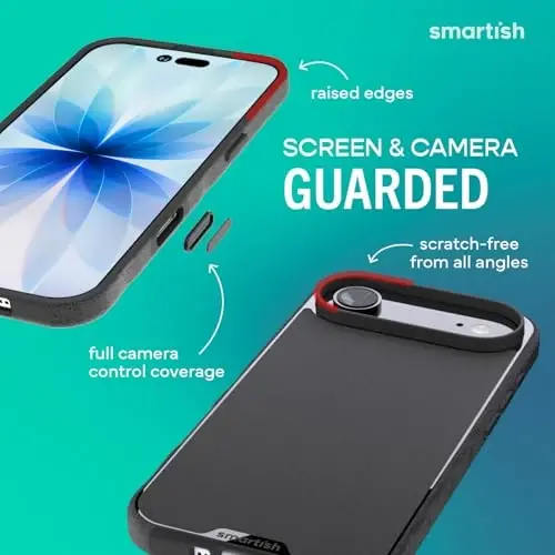 Smartish® iPhone Air MagSafe Kılıf - Kamera Kontrol Korumalı Gripmunk, Manyetik İnce Kılıf [Hafif + Koruyucu] iPhone Air için Mikro Fiber Astarlı İnce Kavrama - Black Tie Affair - 3