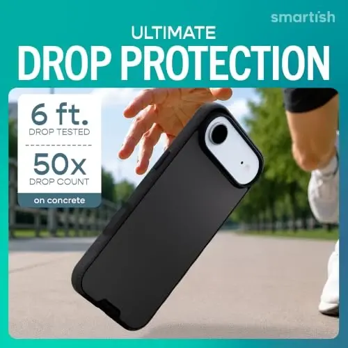 Smartish® iPhone Air MagSafe Case - Gripmunk w/Camera Control Protection, Magnetic Slim Case [Lightweight + Protective] Thin Grip w/Microfiber Lining for iPhone Air - Black Tie Affair - SMARTISH