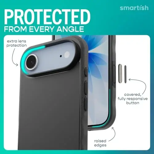 Smartish® iPhone Air MagSafe Case - Gripmunk w/Camera Control Protection, Magnetic Slim Case [Lightweight + Protective] Thin Grip w/Microfiber Lining for iPhone Air - Black Tie Affair - 5