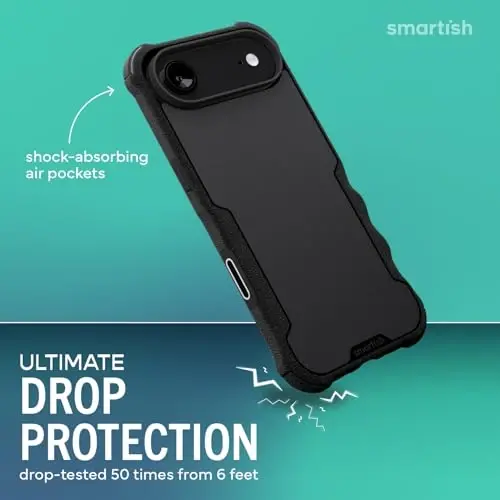 Smartish® iPhone Air MagSafe Case + Screen Protector - Magnetic Protective Case - Heavy Duty Armor Cover + 2-Pack Tempered Glass Screen Protectors for Apple iPhone Air - Black Tie Affair - 2