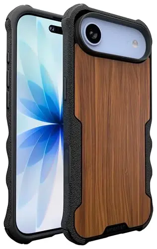 Smartish® iPhone Air MagSafe Kılıfı - Erkekler için Gripzilla Koruyucu Manyetik Kılıf [Sağlam + Dayanıklı] Askeri Sınıf Ağır Hizmet Tipi Kavrama Zırhı - iPhone Air için Düşme Testi Yapılmış - Ceviz Ağacı 