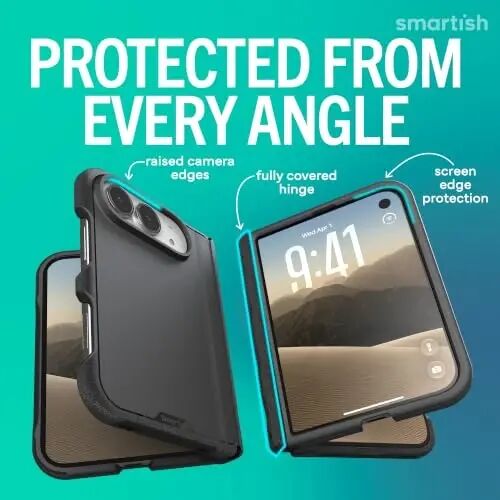 Smartish iPhone Duo Case MagSafe, Gripmunk, Slim Grip Fold Case, Black | Thin, Protective & Shockproof, Drop Protection, Raised Edges for Screen & Camera, Grippy Texture, Hinge Protection, Non-Slip - Smartish (1)