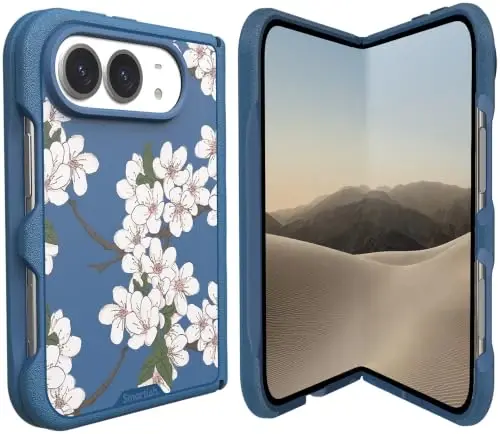Smartish iPhone Duo Case MagSafe, Gripmunk, Slim Grip Fold Case, Blossoms | Thin, Protective & Shockproof, Drop Protection, Raised Edges for Screen & Camera, Grippy Texture, Hinge Protection, Non-Slip - 1