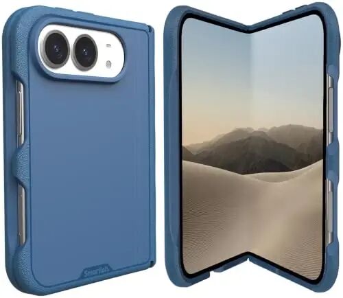 Smartish iPhone Duo Case MagSafe, Gripmunk, Slim Grip Fold Case, Blue | Thin, Protective & Shockproof, Drop Protection, Raised Edges for Screen & Camera, Grippy Texture, Hinge Protection, Non-Slip - Smartish