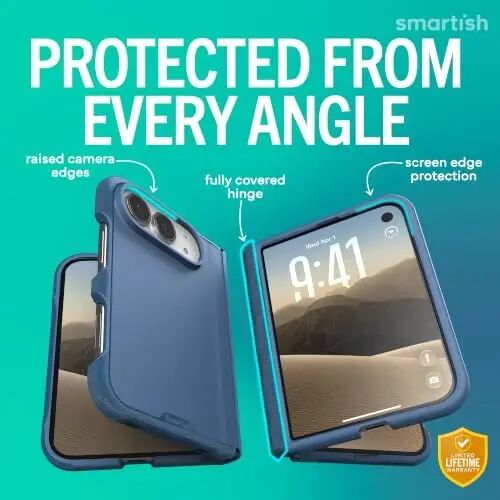 Smartish iPhone Duo Case MagSafe, Gripmunk, Slim Grip Fold Case, Blue | Thin, Protective & Shockproof, Drop Protection, Raised Edges for Screen & Camera, Grippy Texture, Hinge Protection, Non-Slip - Smartish (1)