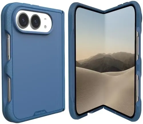 Smartish iPhone Duo Case MagSafe, Gripmunk, Slim Grip Fold Case, Blue | Thin, Protective & Shockproof, Drop Protection, Raised Edges for Screen & Camera, Grippy Texture, Hinge Protection, Non-Slip - 1