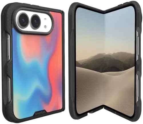 Smartish iPhone Duo Case MagSafe, Gripmunk, Slim Grip Fold Case, Liquid Sky | Thin, Protective & Shockproof, Drop Protection, Raised Edges for Screen & Camera, Grippy Texture, Hinge Protection, Non-Slip - 1