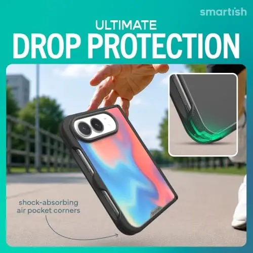 Smartish iPhone Duo Case MagSafe, Gripmunk, Slim Grip Fold Case, Liquid Sky | Thin, Protective & Shockproof, Drop Protection, Raised Edges for Screen & Camera, Grippy Texture, Hinge Protection, Non-Slip - 4