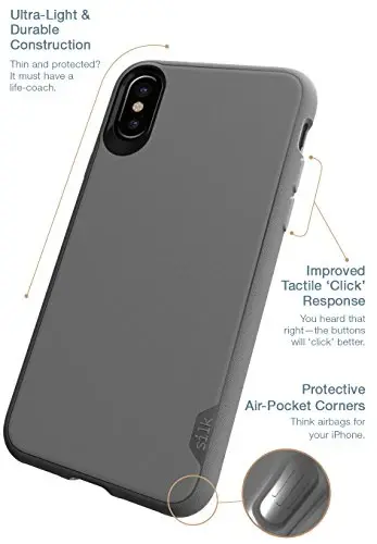Smartish iPhone Xs/S Slim MagSafe Case, Gripmunk, Slim Magnetic Grip Case, Gray - 5