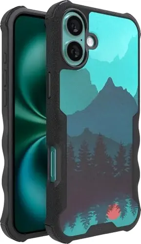 Smartish® Защитный магнитный чехол для iPhone 16 Plus - Gripzilla, совместимый с MagSafe [Прочный + Жесткий] Сверхмощный тонкий чехол с защитой от падений для Apple iPhone 16 Plus - Moving Mountains - SMARTISH