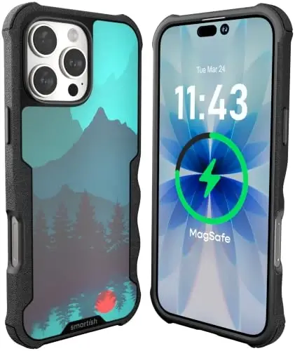 Smartish® Защитный магнитный чехол iPhone 16 Pro Max - Gripzilla Совместимо с MagSafe [Прочный + Прочный] Ударопрочный чехол для защиты от падений для Apple iPhone 16 Pro Max - Moving Mountains 