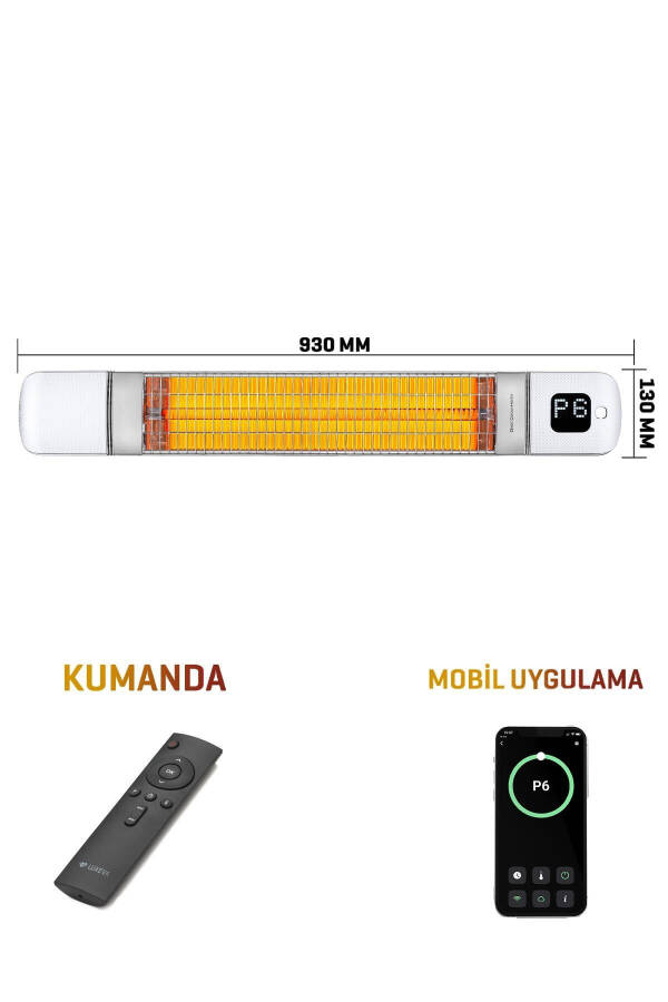 Smarty-wl Infraqizil Elektrik Isitish Qurilmasi Aqlli Ip55 Su O'tkazmaydigan Devordagi Kafе Turida Tashqi 2500w - 1