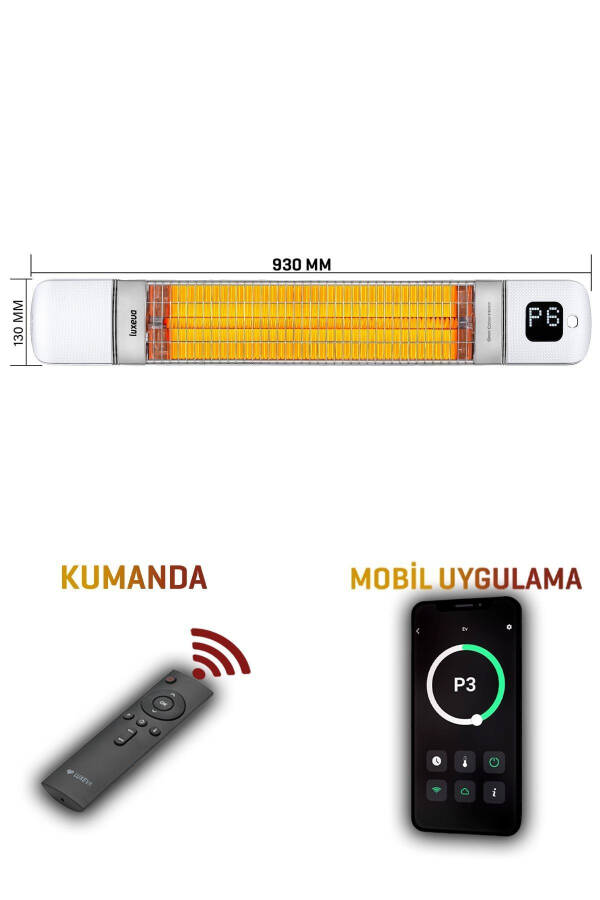 Smarty-wl Infraqizil Elektrik Isitish Qurilmasi Aqlli Ip55 Su O'tkazmaydigan Devordagi Kafе Turida Tashqi 2500w - 2