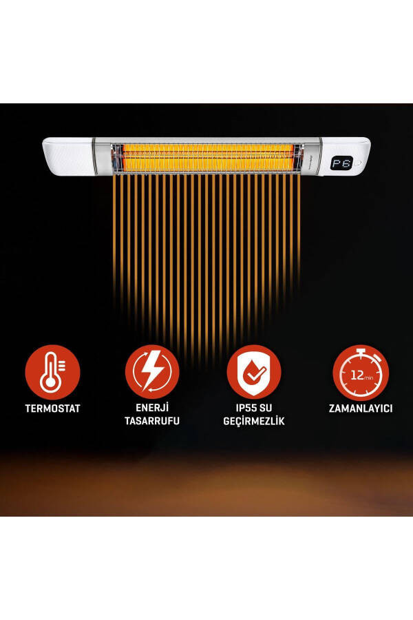 Smarty-wl Infrared Electric Heater Smart Ip55 Waterproof Wall Cafe Type Outdoor 2500w - 5