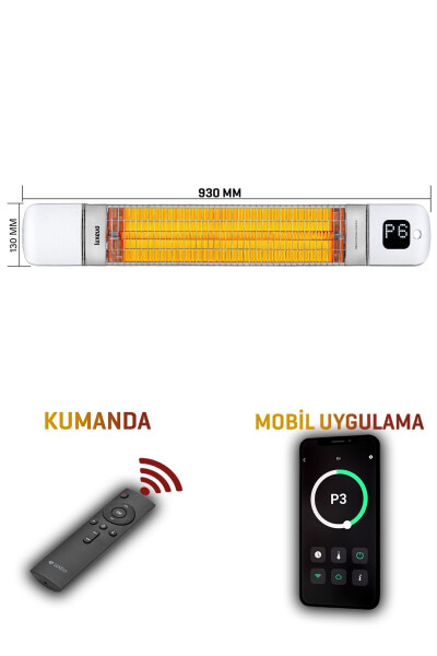 Smarty-wl Kızılötesi Elektrikli Isıtıcı Akıllı Ip55 Su Geçirmez Duvar Cafe Tipi Dış Mekan 2500w - 2