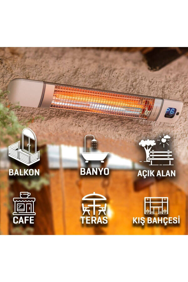 Smarty-wl Kızılötesi Elektrikli Isıtıcı Akıllı Ip55 Su Geçirmez Duvar Cafe Tipi Dış Mekan 2500w - 3