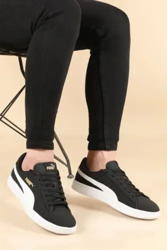 Smash V2 Buck Uniseks Spor Ayakkabı SİYAH BEYAZ-Siyah - 1