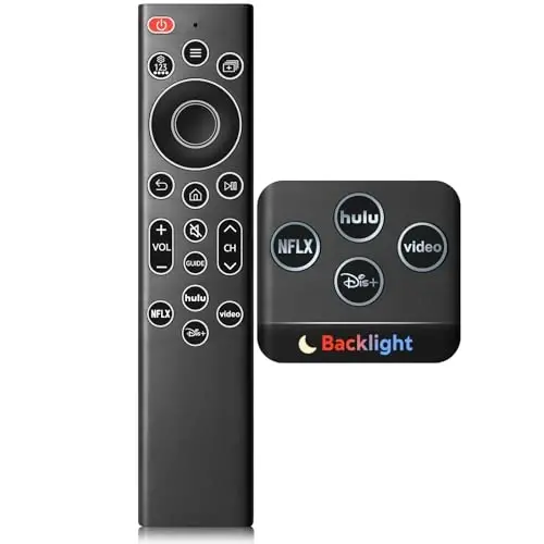 Сменный пульт с подсветкой для Samsung Smart TV – Без настройки, мгновенный отклик | Мягкое свечение кнопок для использования в темноте, совместим с телевизорами Samsung, ИК без сопряжения, 2xAAA (не вкл.), гарантия 1 год. 