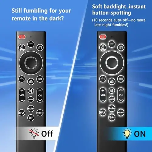 Сменный пульт с подсветкой для Samsung Smart TV – Без настройки, мгновенный отклик | Мягкое свечение кнопок для использования в темноте, совместим с телевизорами Samsung, ИК без сопряжения, 2xAAA (не вкл.), гарантия 1 год. - 2