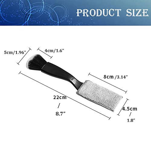 Smeyta Araba Temizliği İçin Çift Başlı Fırça 1 Paket, Araba Detayları İçin Fırçalar, Araba Detayları Fırçaları Dış Mekan, Yumuşak Araba Detayları Fırçası (Siyah-Çift Başlı, 1 Paket) - 2