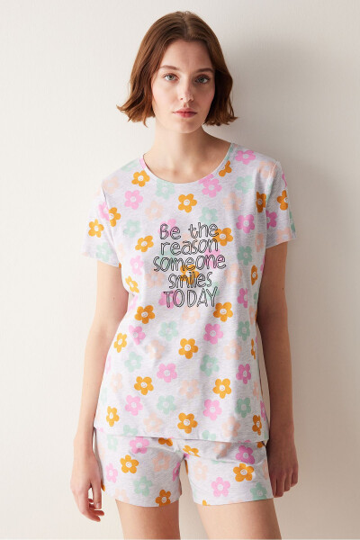 Smile Gray Shorts Pajama Set - PENTI