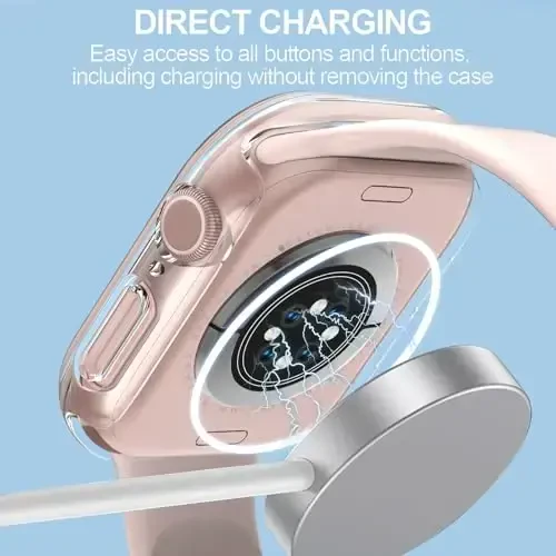 Smiling 2 Pack Case Apple Watch Series 11 (2025)/Series 10 46mm bilan mos keladi, закалённое стёкло ekran himoyachisi, qattiq kompyuter korpusi tirnalishga chidamli umumiy himoya qopqog'i - 1 qora + 1 shaffof - 5