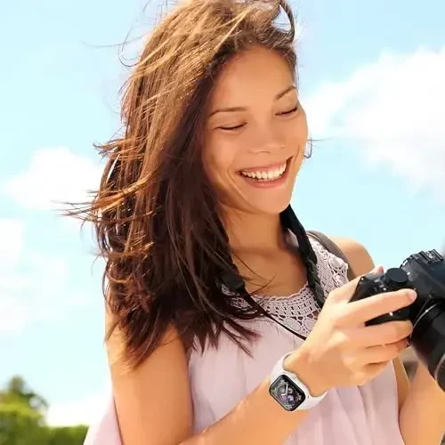 Smiling 2 Pack Case Compatible with Apple Watch SE 3 (2025)/ SE 2/ SE/Series 6/5/4 40mm with Tempered Glass Screen Protector, Hard PC Case Overall Protective Cover- Transparent - 6