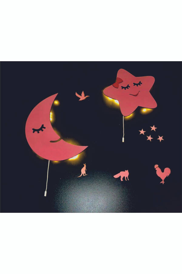 Smiling Moon and Smiling Star Baby Room Kids Room Lighting Decor Set - 1