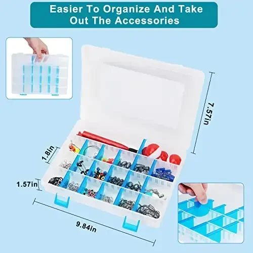 SMMYMGF Fishing Tackle Box with Wacky Rig Tool,Saltwater and Freshwater Lures Gear Kit Including Fishing Accessories and Equipment for Bass,Trout, Salmon - 2