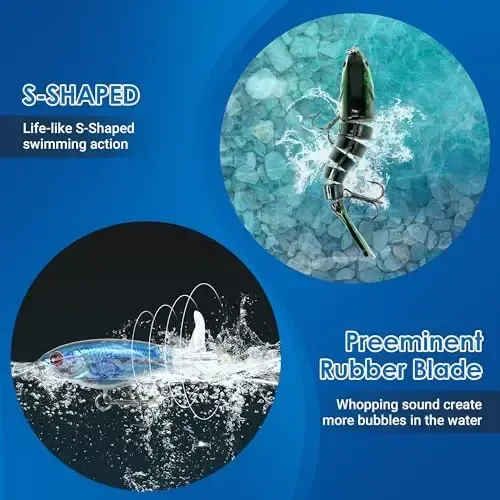 SMMYMGF Fishing Lures Tackle Box Kit,Saltwater Freshwater Fishing Gear and Equipment,Including Bionic Swimbait,Top Water baits,Soft Plastic Baits, Accessories etc for Bass,Trout, Salmon. - SMMYMGF (1)