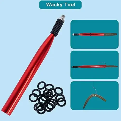 SMMYMGF Fishing Tackle Box with Wacky Rig Tool,Saltwater and Freshwater Lures Gear Kit Including Fishing Accessories and Equipment for Bass,Trout, Salmon - 3