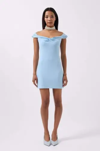 Smocked Detail Spaghetti Strap Mini Dress - BÜYÜKBEDENIZ (1)