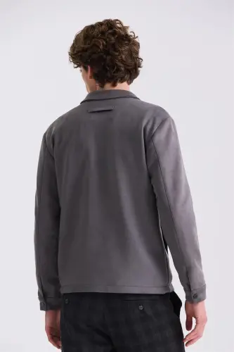Smoke Comfort Fit Mock Neck Transitional Jacket - 4