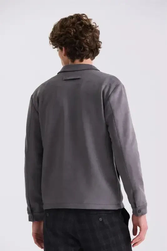 Smoke Comfort Fit Mock Neck Transitional Jacket - 4